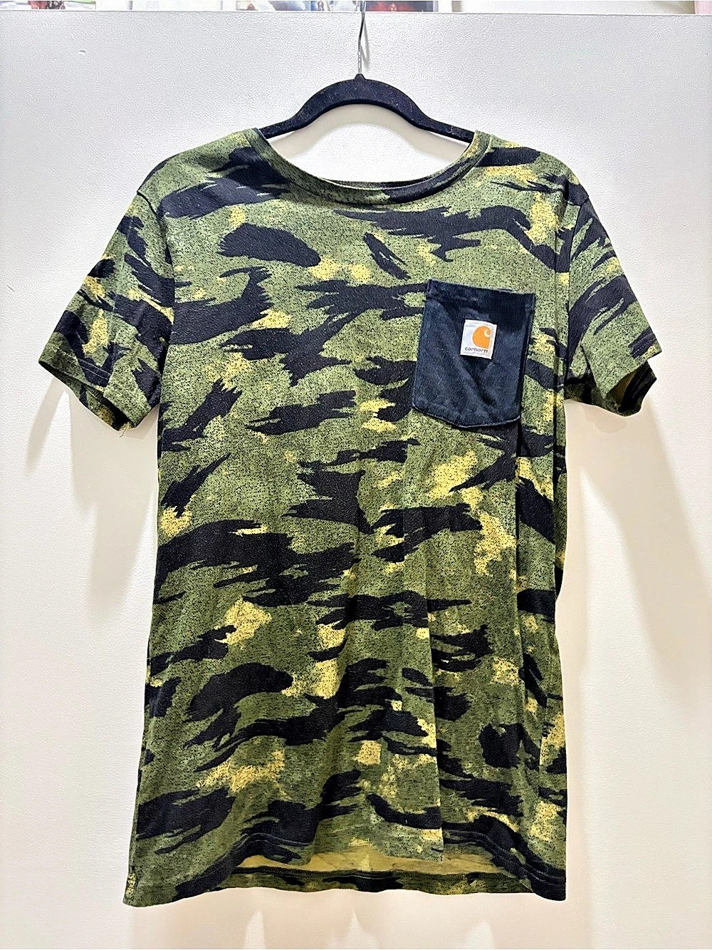 Carhartt Youth Green & Black Camo Short Sleeve Pocket Tee